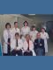 With Simpson Maternity staff (front centre), 1980s